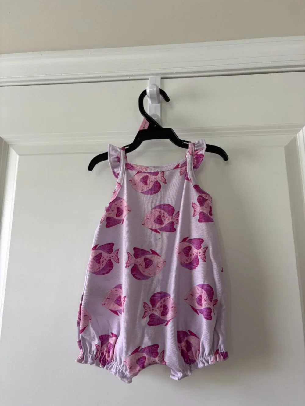Carter's Child of Mine Baby Girl Purple Fish Romper Size 0-3 Months